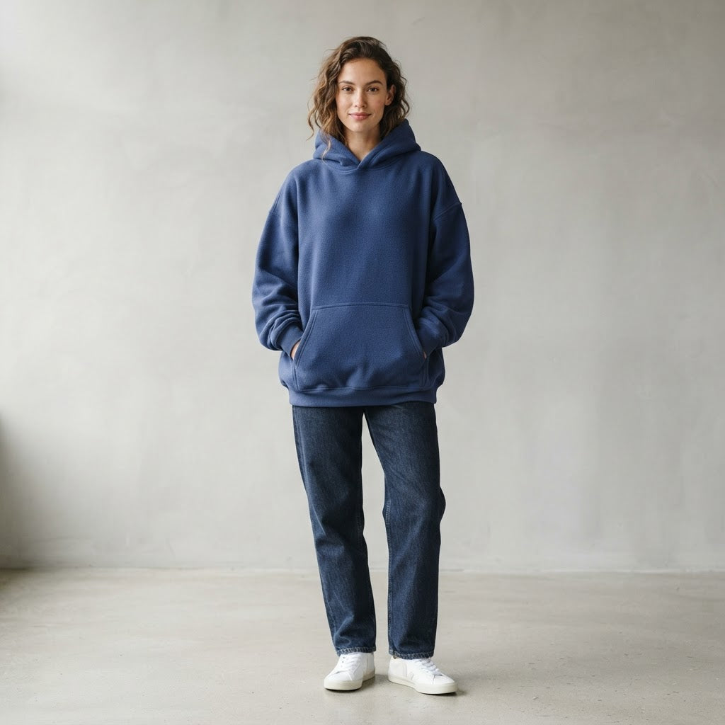 Fleece-Kapuzenpullover — Mokka-Mousse