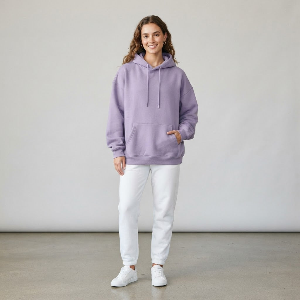 Fleece-Kapuzenpullover — Mokka-Mousse