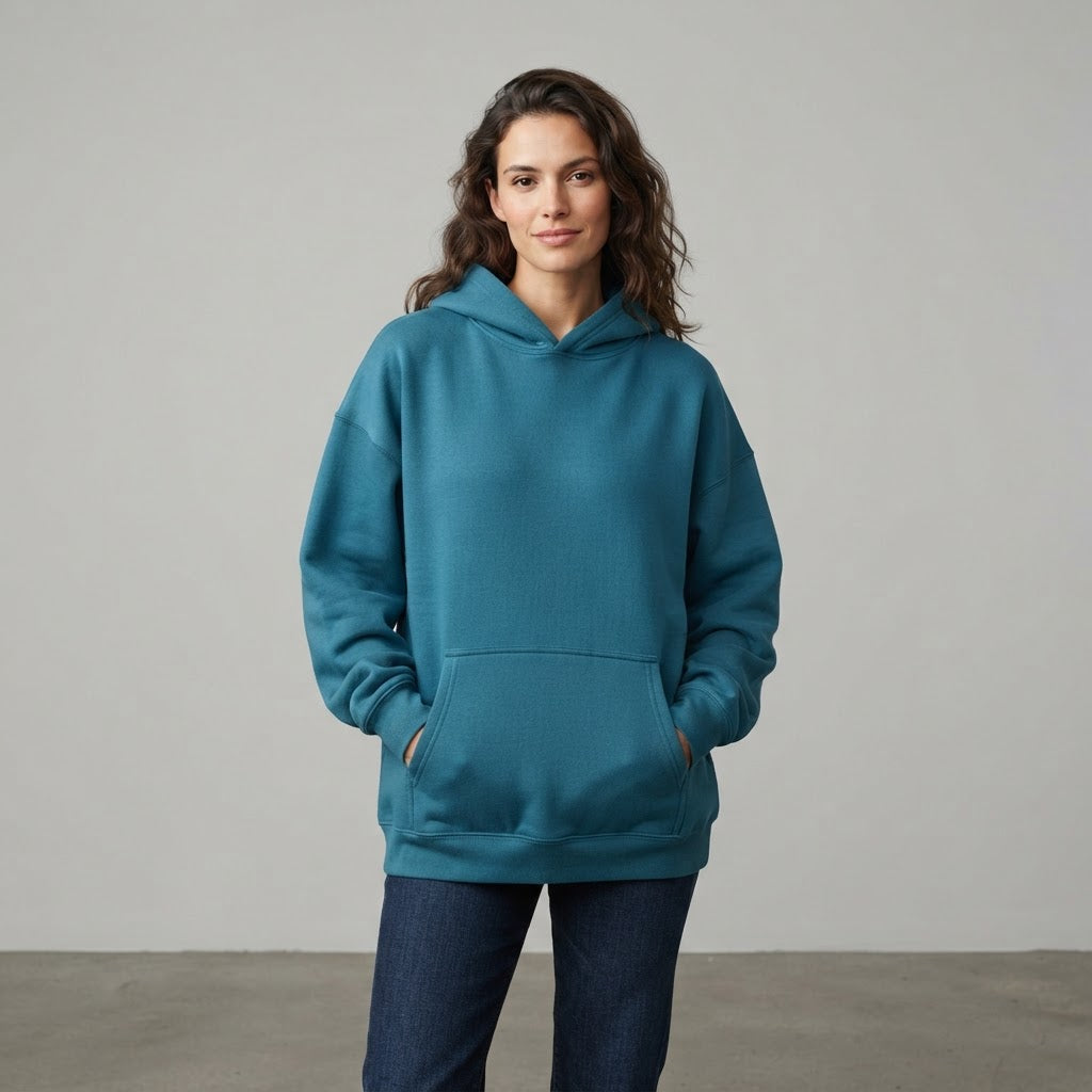 Fleece-Kapuzenpullover — Mokka-Mousse
