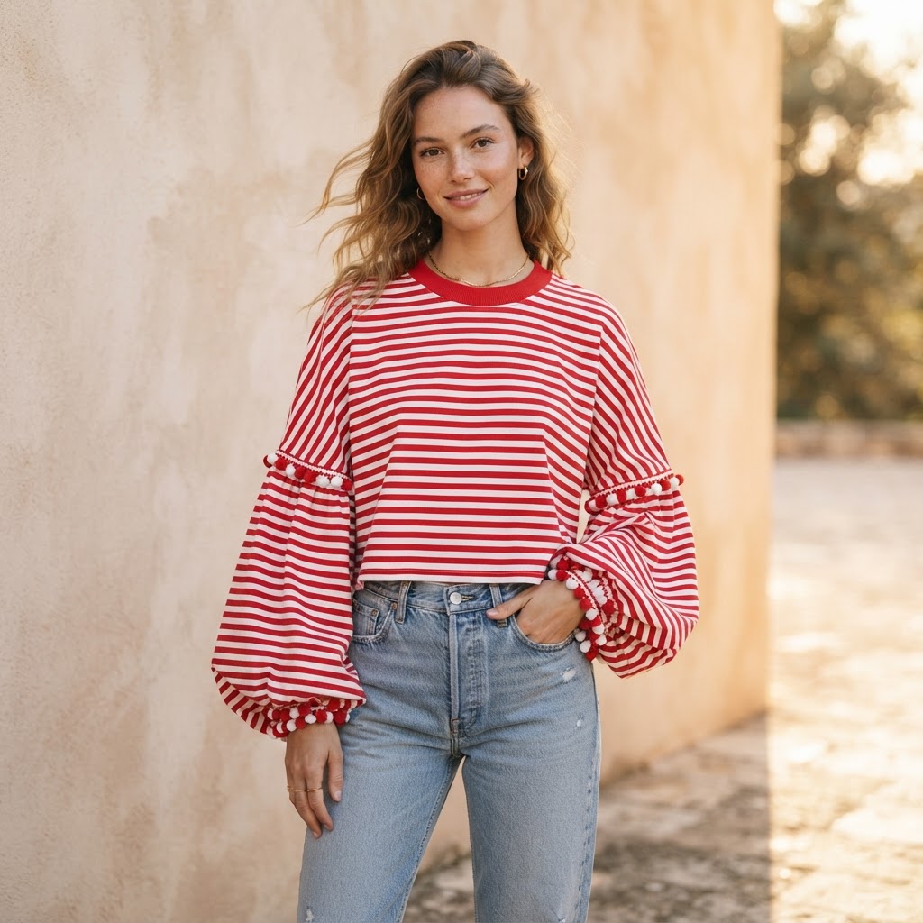 Gestreiftes Langarmshirt