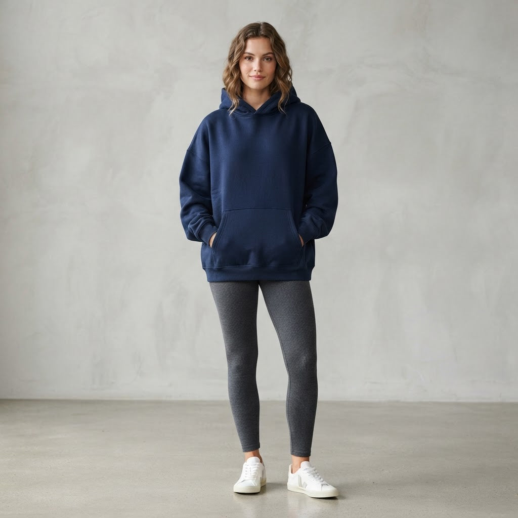 Fleece-Kapuzenpullover — Mokka-Mousse